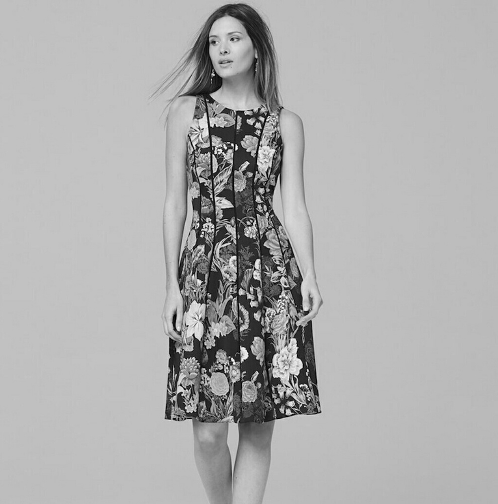 WHBM FLORAL SCUBA DRESS - Picture 4 of 5